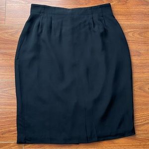 BROOKS BROTHERS Women's Basic Classic Timeless Silk Black Lined Skirt Sz10
